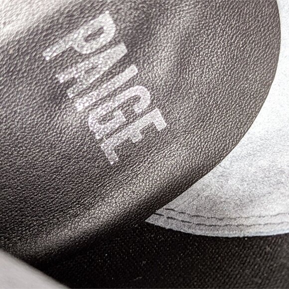 PAIGE Women Hazel Pointy Toe Black Leather Buckle Knee Boots size 7.5 - Picture 10 of 11